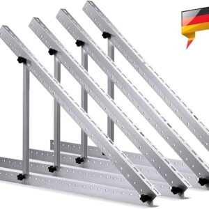 Lot de 2 paires de supports de panneau solaire pour toit plat de 114 cm